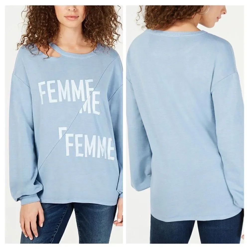 INC Cutout-Neck Graphic Sweatshirt Size XL